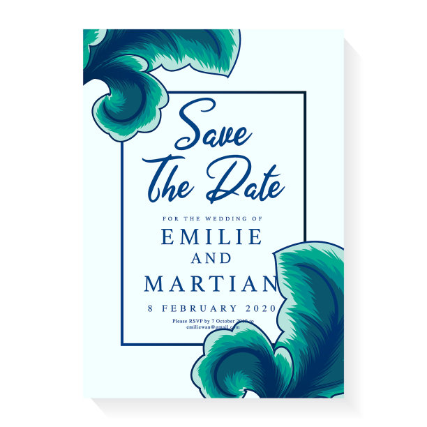 极简主义的婚礼请柬模板图片下载