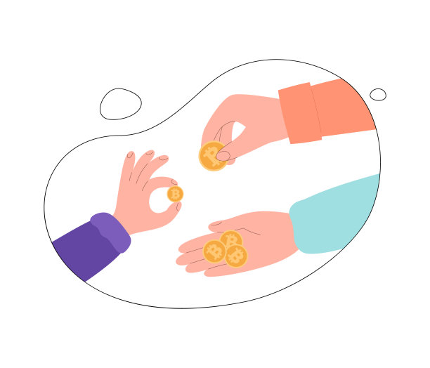 手握、拿取、给金比特币等平的风格图片下载