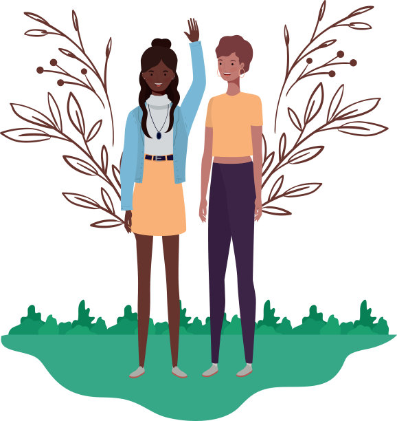 年轻女子站在风景背景图片下载