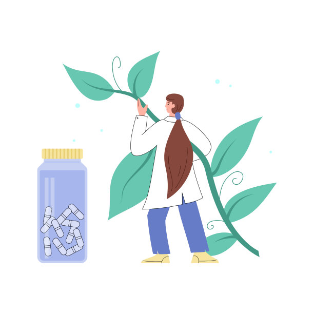 医生用草药配制丸剂和药物，平面矢量图分离。图片下载