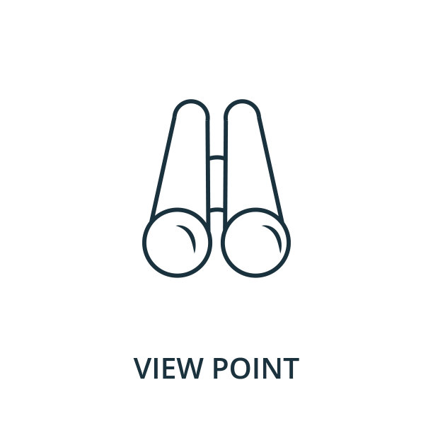 观点图标。线条样式元素从导航集合。瘦视图点图标的模板，信息图和更多图片下载