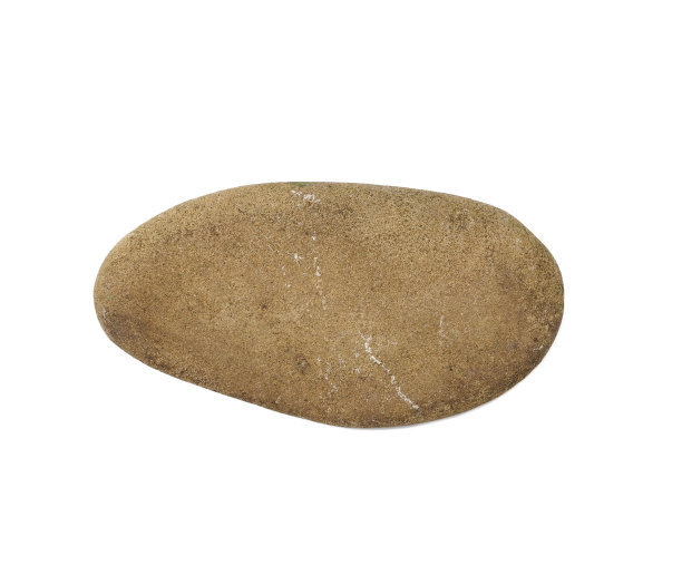 椭圆形的白色石头孤立在白色背景，俯视图图片下载