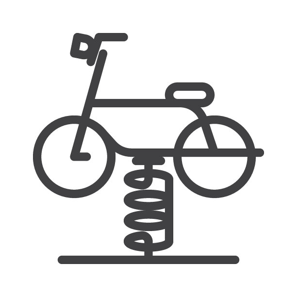 游乐场自行车线图标图片下载