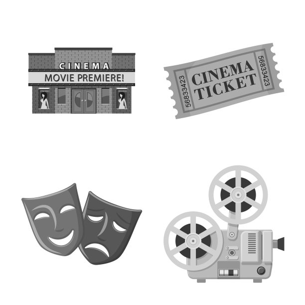 孤立的对象电影和工作室图标图片下载