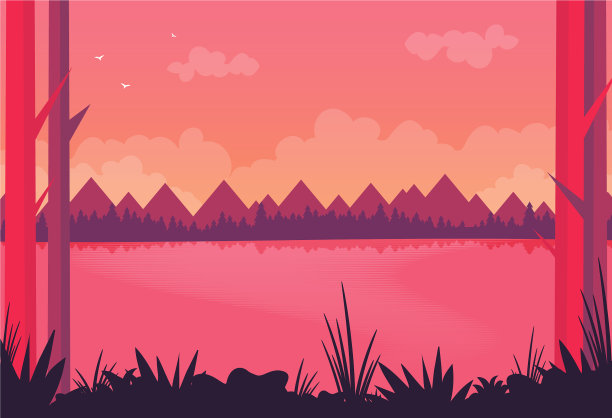 平面横幅与景观背景图片下载