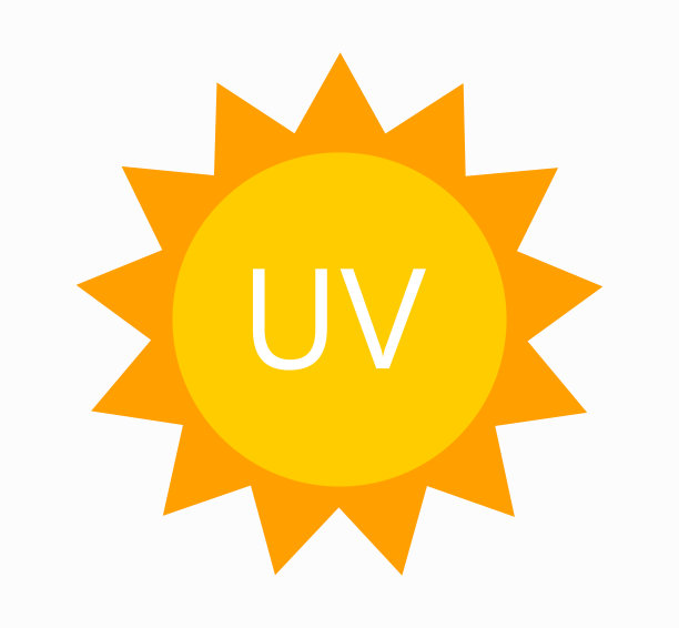 太阳图标，紫外线紫外线辐射在阳光的概念。图片下载