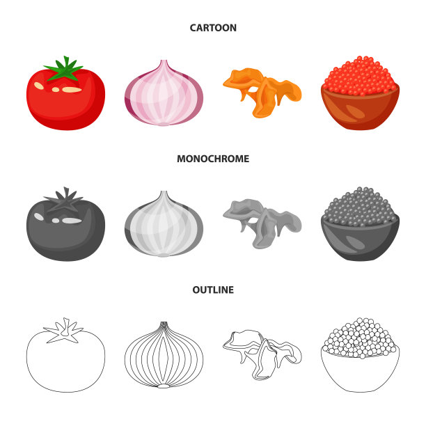 孤立物体的味道和产品标志的集合图片下载