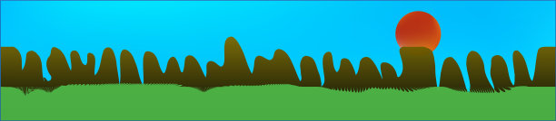 蔚蓝的天空和群山的景观图片下载