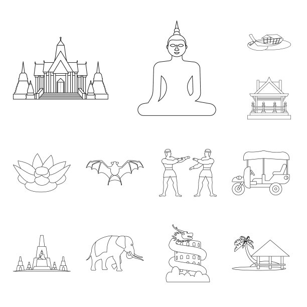 设计地标和文化图标集图片下载