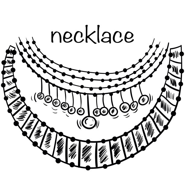 手工制作的项链在手绘风格孤立上图片下载