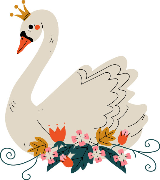 美丽的白天鹅公主戴着金色的王冠图片下载