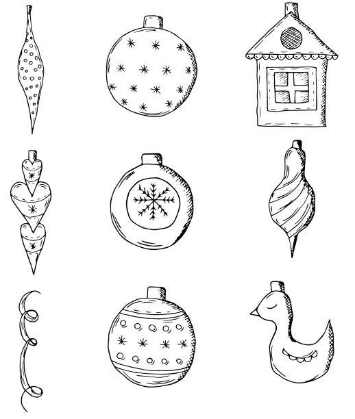 新年玩具集手绘风格孤立上图片下载