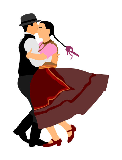 匈牙利民间舞蹈演员夫妇婚礼民俗图片下载