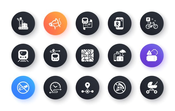 地铁图标。地铁地图，车站位置和行为规则outoutons。向量图片下载