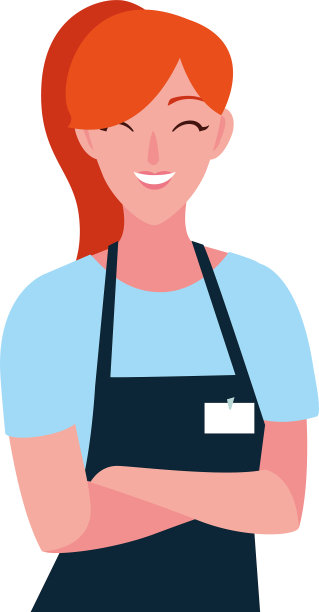 女商贩性格与围裙图片下载