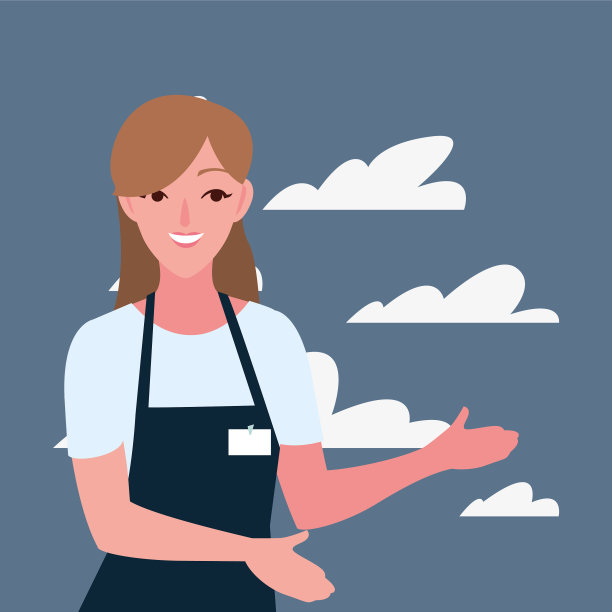 女商贩性格与围裙图片下载