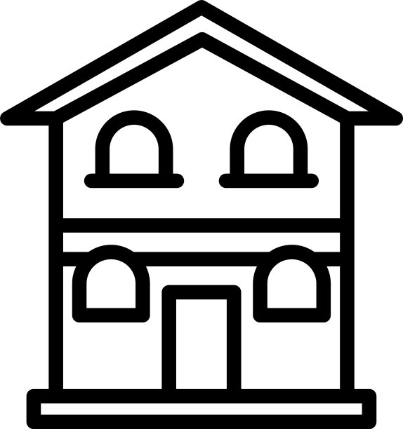 两层楼的房子图标轮廓风格图片下载