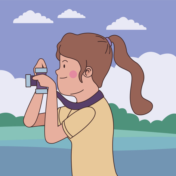 十几岁的女孩用相机拍照图片下载