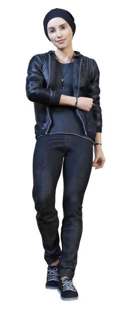 3D渲染少年的白色图片下载