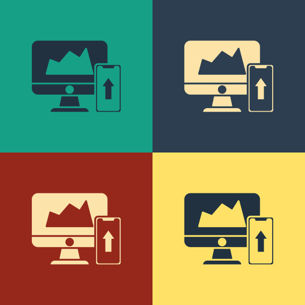 在电脑上彩色财务图表或图表图片下载