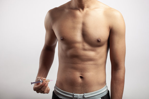 男人躯干注射胰岛素注射器图片下载