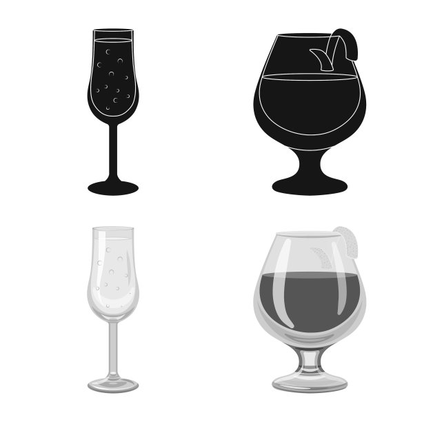 酒类与餐厅图标集设计图片下载