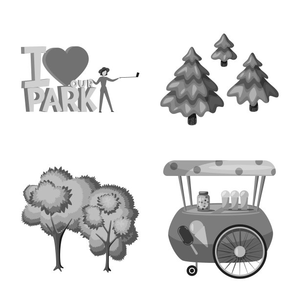 设计公园和城市标志集公园图片下载