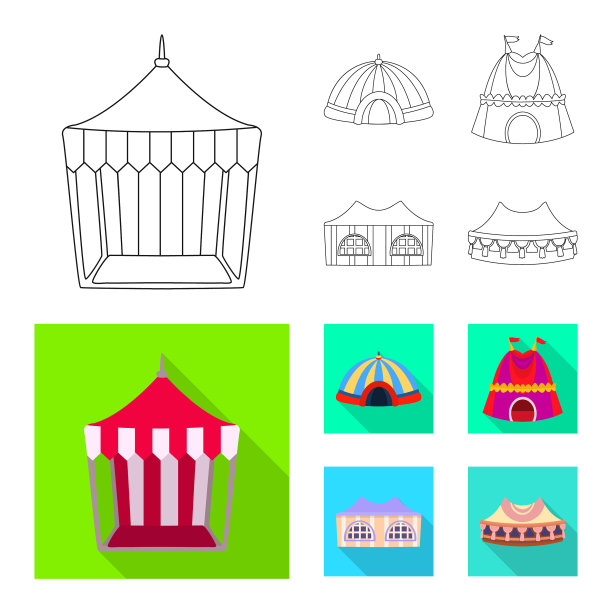 屋顶和折叠图标集图片下载