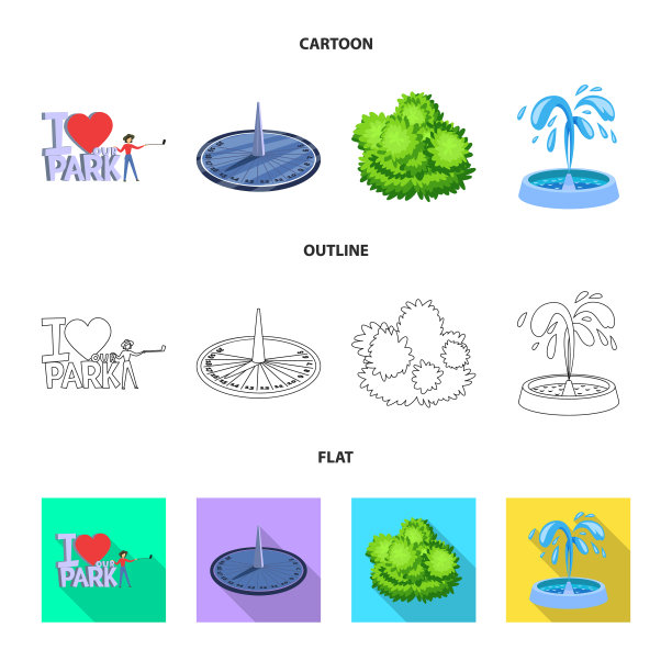 设计城市和街道图标集图片下载