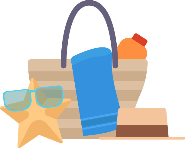 海滩设置简单的白色背景图片下载