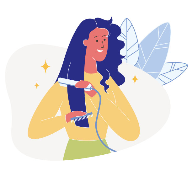 女子直发平卷性格图片下载