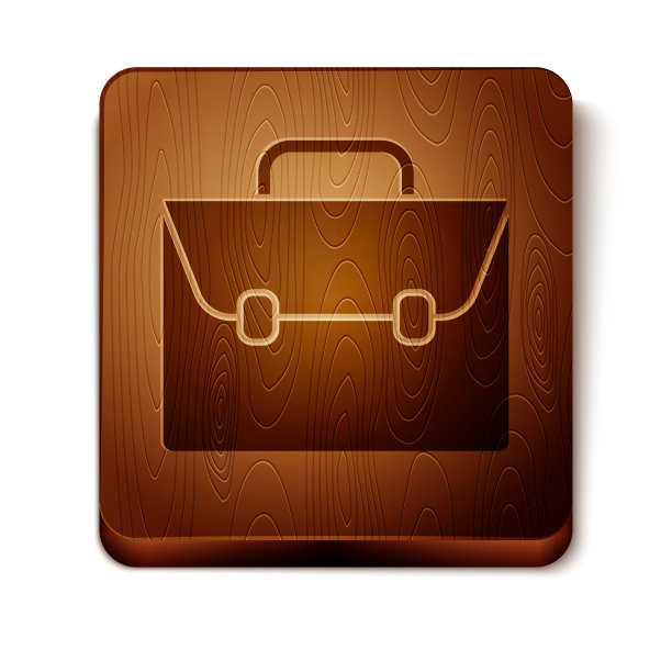 棕色公文包图标孤立的白色背景图片下载