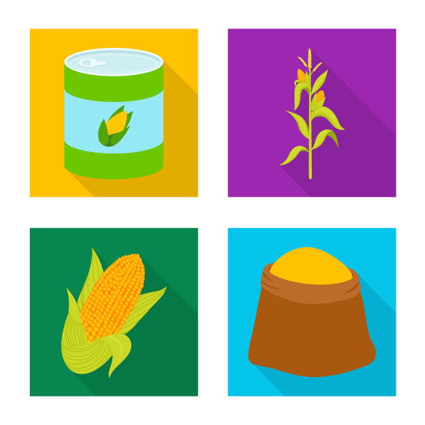 设计玉米地和蔬菜标志集图片下载