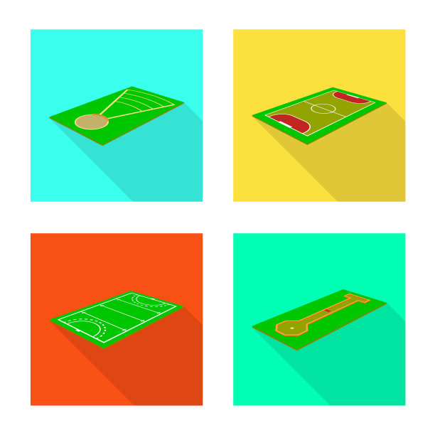 隔离物操场和运动标志集图片下载