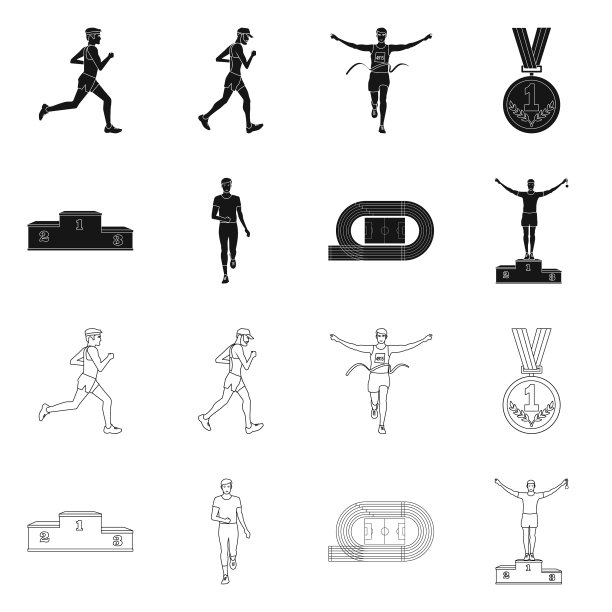 设计运动和冠军图标收集图片下载
