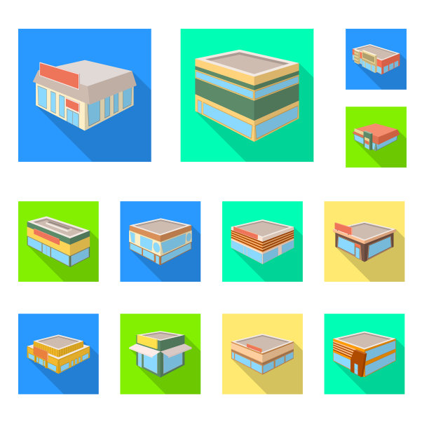 孤立对象与城市标志集图片下载