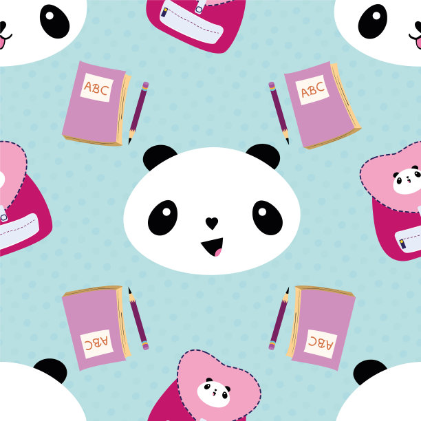 可爱可爱的风格笑熊猫背包图片下载