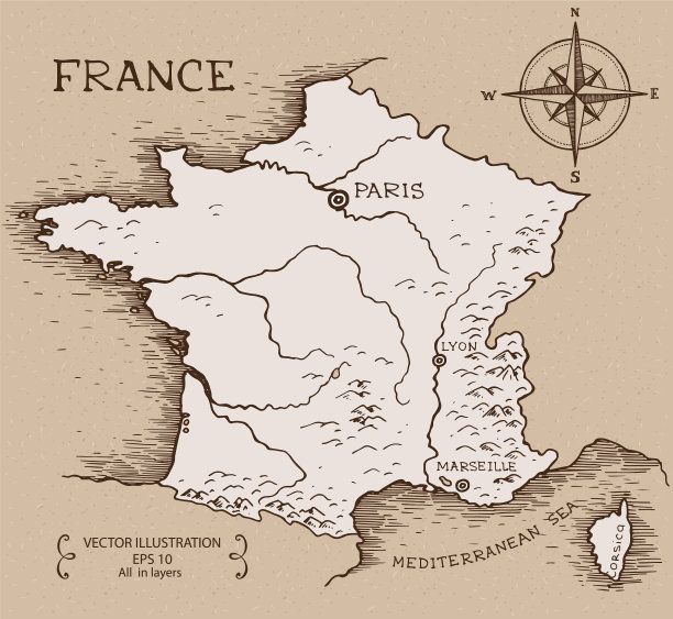 法国的地图图片下载