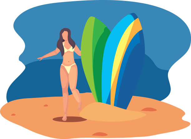 女性夏日假期设计图片下载