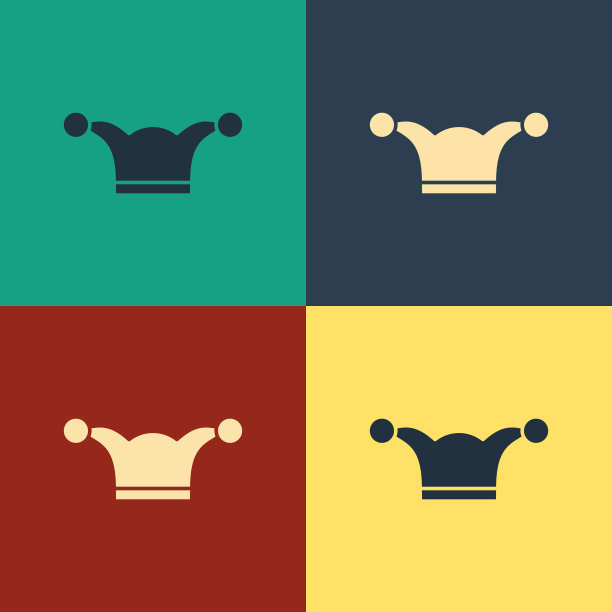 颜色小丑帽与铃铛孤立的颜色图片下载