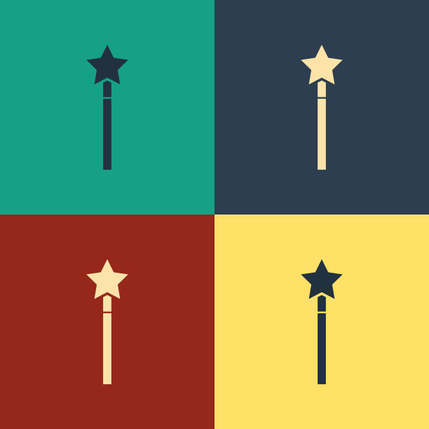 颜色魔术棒图标孤立的颜色背景图片下载