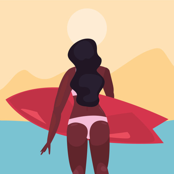 女性夏日假期设计图片下载