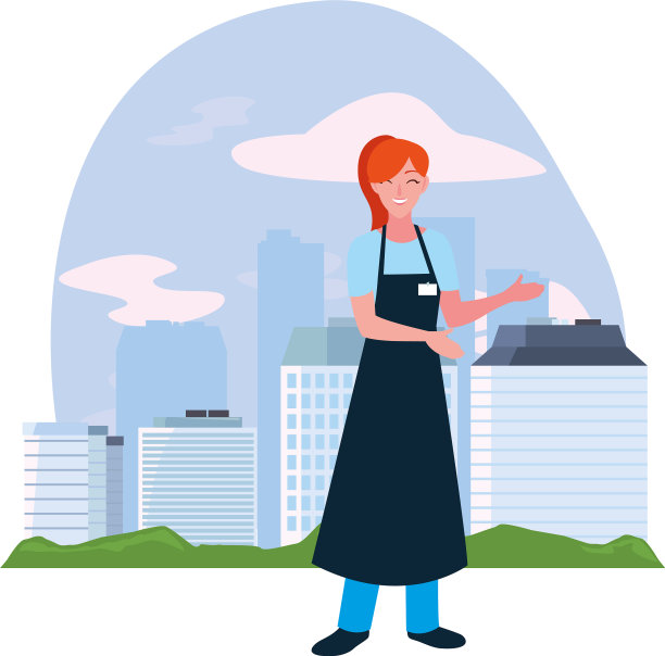 女商贩性格与围裙图片下载