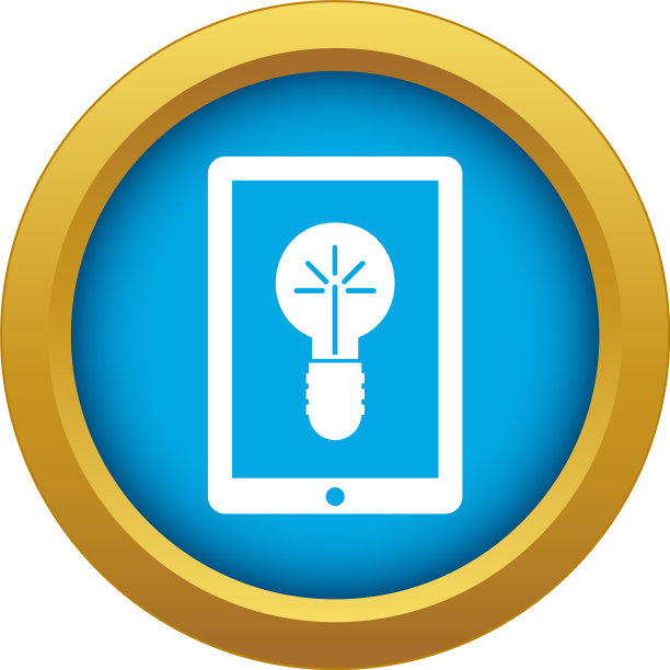 创意灯在小工具屏幕图标蓝色图片下载