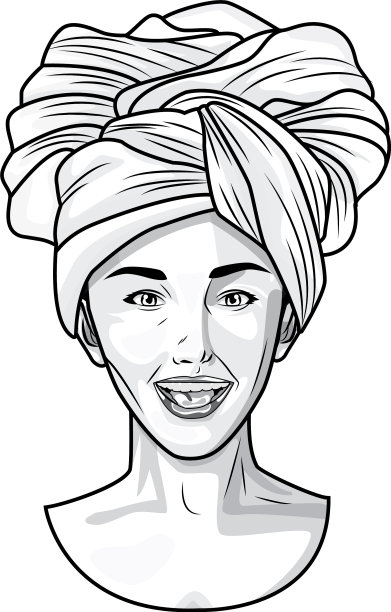 波普艺术美丽的女人卡通在黑白图片下载