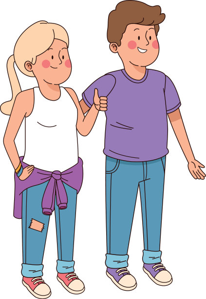 十几岁的朋友们微笑着玩得很开心图片下载