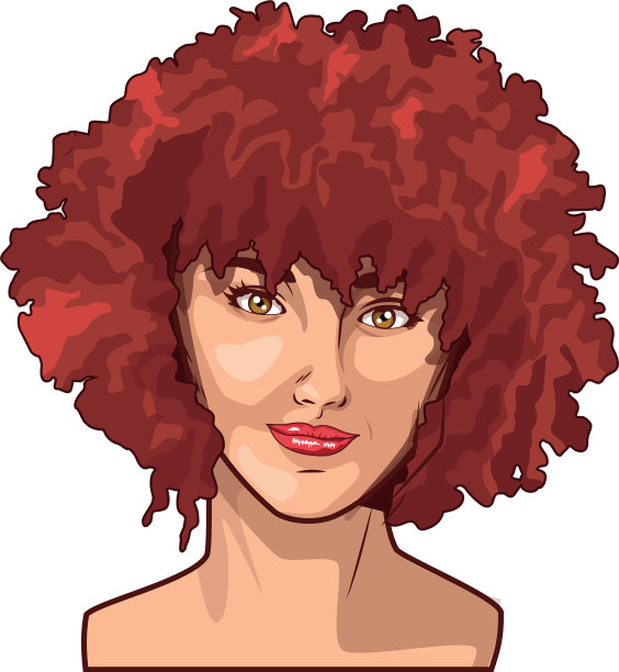 波普艺术美丽女人的脸上微笑图片下载