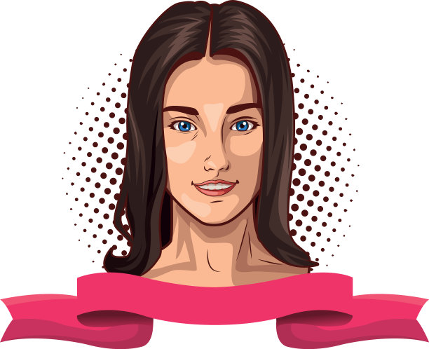 波普艺术美丽女人的脸上微笑图片下载