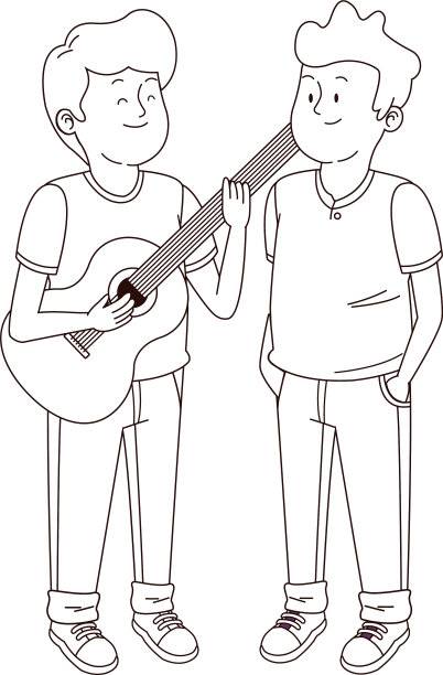 青少年朋友们微笑着，穿着黑色衣服玩得很开心图片下载