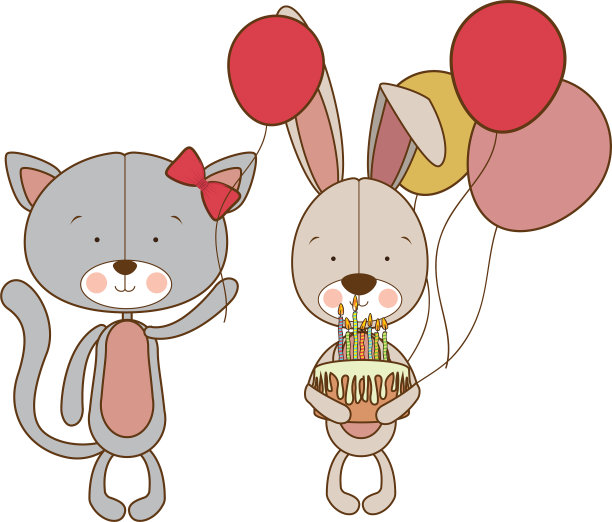 可爱的一对熊在爱在白色背景图片下载